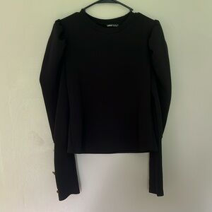 SHEIN black puff sleeve top